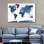 Carte du monde texturée bleue sur toile-1329597548