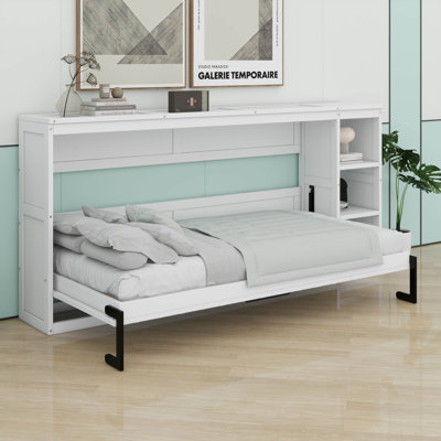 Murphy Bed Wooden Murphy Bed With Bookshelf