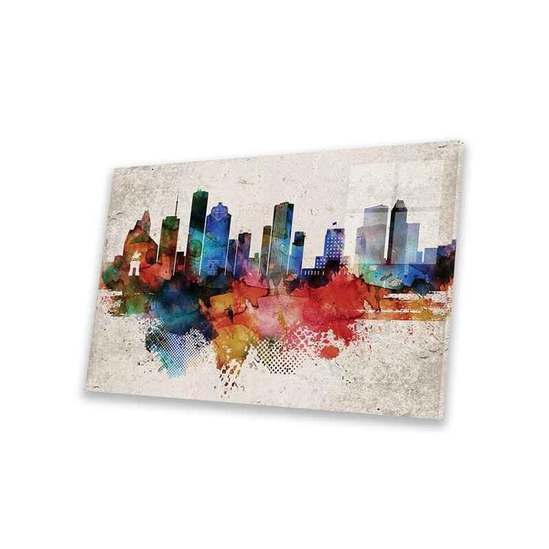 Houston, impression abstraite sur verre acrylique, H 16 po x l 24 po x P 0,25 po