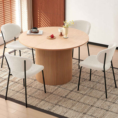 5-Piece Dining Set, Space-Saving Farmhouse Table & Chair Set for 4