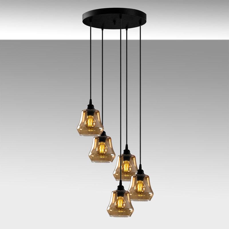 Luminaire suspendu géométrique à 5 lumières Priester