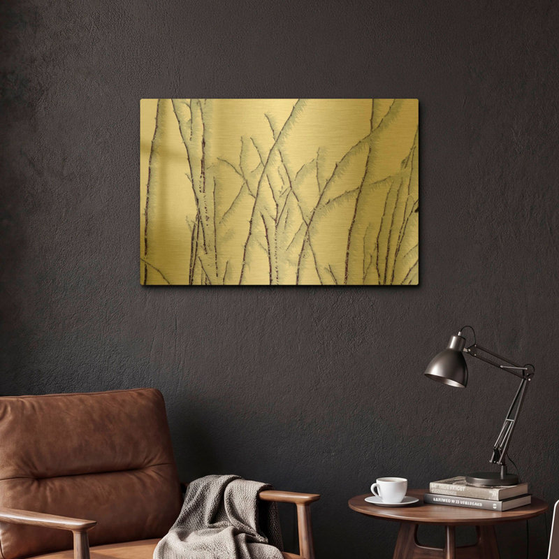 «Icy» par Dennis Frates, art mural en métal doré, 24 po x 16 po, 24 po x 16 po