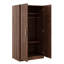 Armoire rustique en bois à 2 portes avec tringle suspendue et 3 tablettes, brun