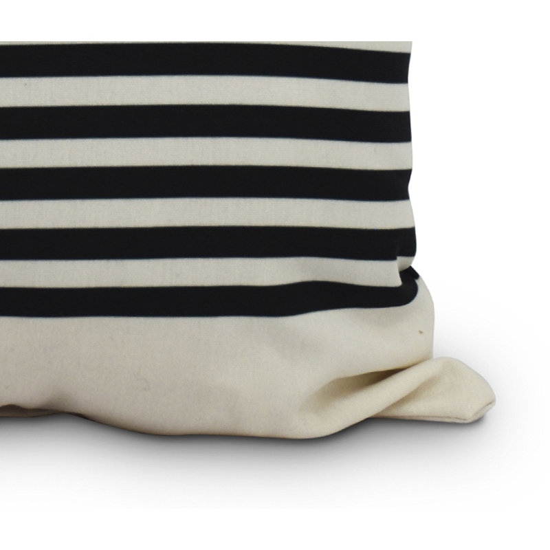 Outdoor Rectangular Pillow Cover & Insert, 14" x 20", Ivory/Charcoal