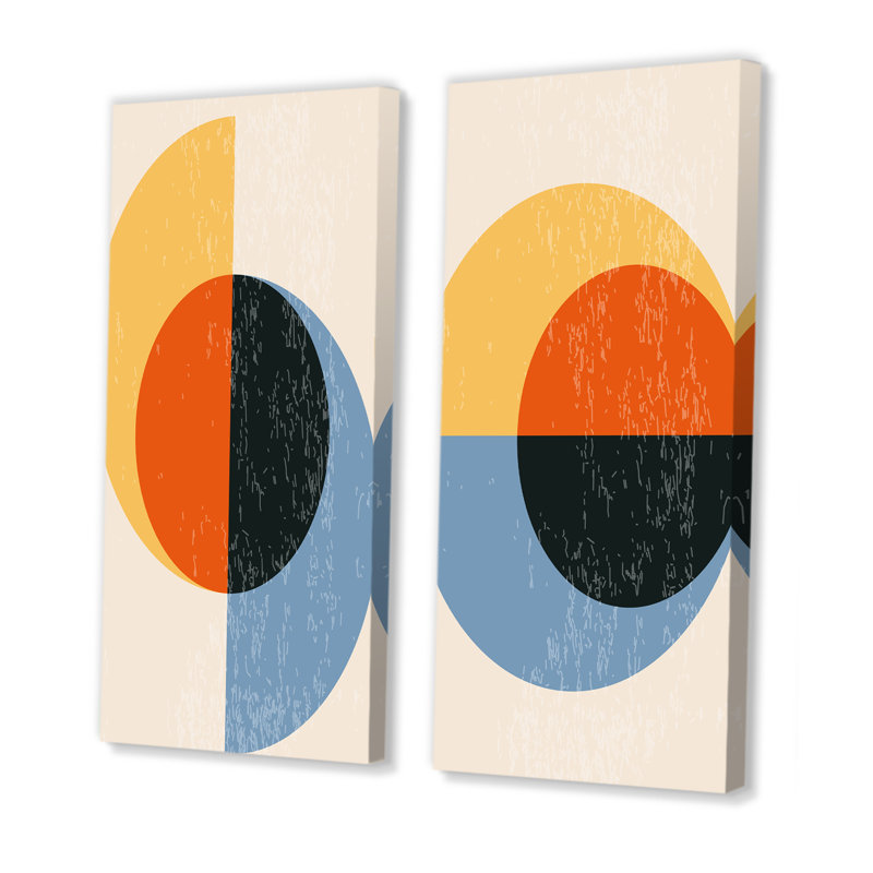 Minimal 20S Geometric Design IX - ensemble de 2 peintures, Toile tendue, H 20 po x l 24 po x P 1 po