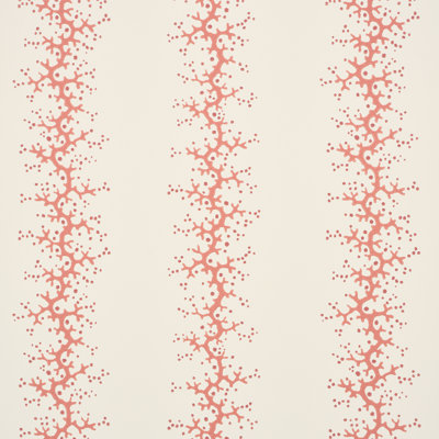 Papier peint à rayures corail