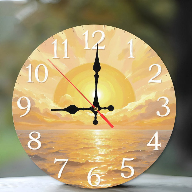 Clock Face With Ocean Sunset