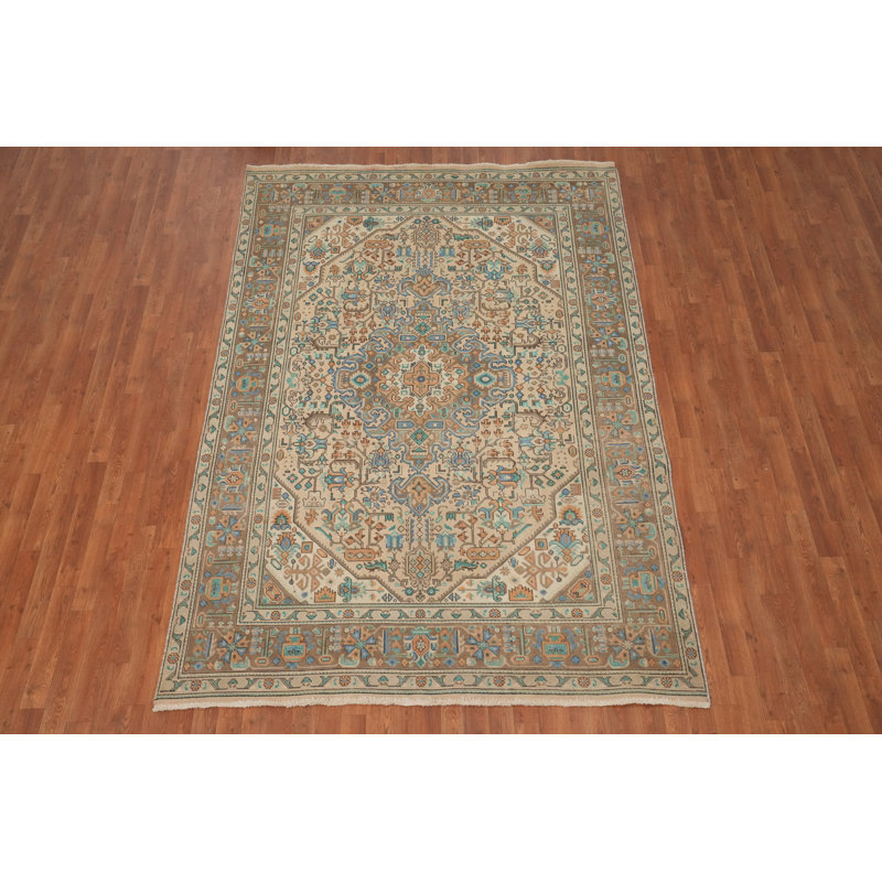 Tapis traditionnel rétro géométrique 6 x 9
