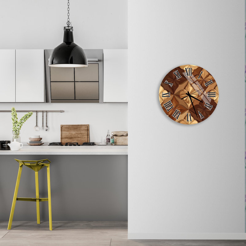 Horloge murale en verre trempé brun, horloge décorative moderne, horloge murale unique, décoration de salon, horloge idée cadeau