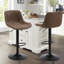 Swivel Upholstered Adjustable Height Counter Stool with Metal Frame-1871631299-1871631302