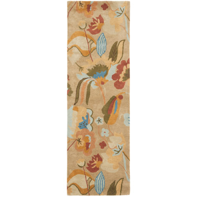Soho Hand Tufted Wool/Viscose Floral Rug in Beige