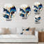 Abstract Geode Gold and Blue Marble Shape III - Round metal wall art Print-1548055339