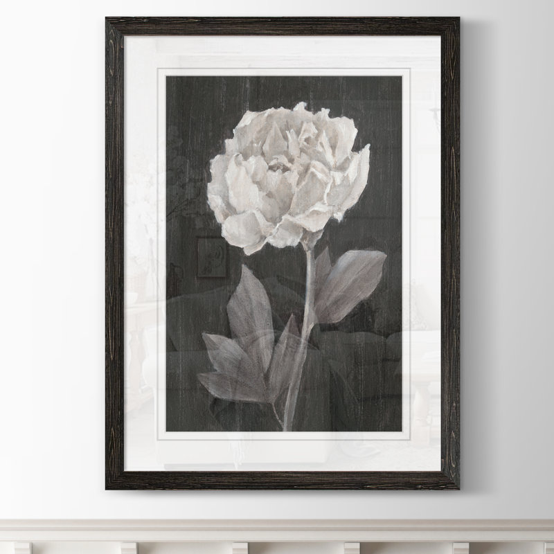 «Black and White Flowers IV» par Paul Cezanne - reproduction d'art encadrée, H 28 po x l 38 po x 1,25 po