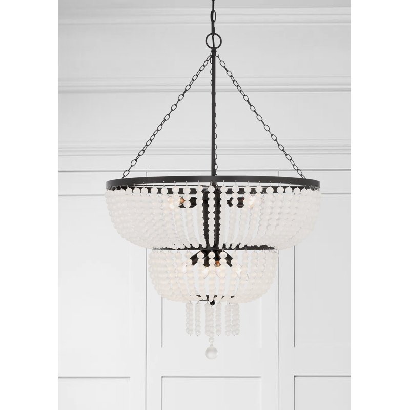 Fredrick 8 - Light Dimmable Empire Chandelier, Frosted Beads, 8