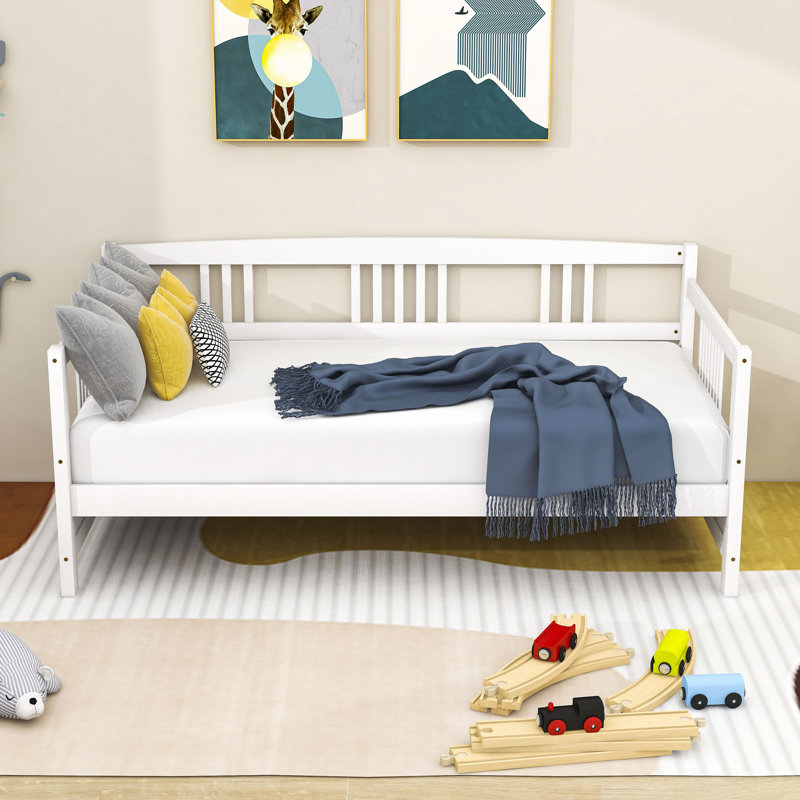 Twin Wood Daybed with Slats, White