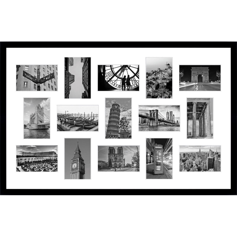 Lanyra Wood Picture Frame with Mat, Black