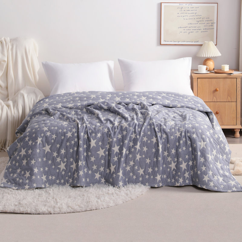  Couverture en mousseline de coton naturel, l 106 po x L 92 po