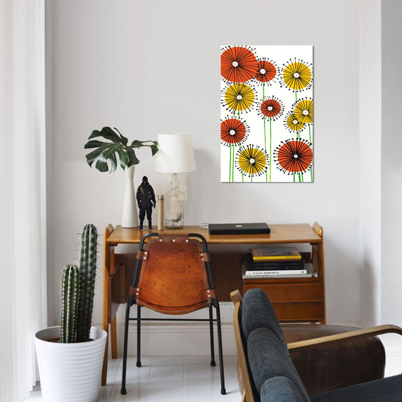 «Flower Wheels II», impression sur toile, H 12 po x l 8 po x P 0,75 po, Pas de tapis, Toile tendue