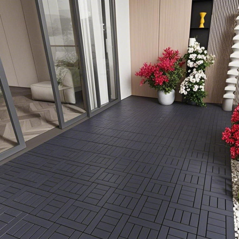 Paquet de 44 tuiles de terrasse emboîtables, installation facile, carreaux de plastique résistants aux intempéries et nécessitant peu d'entretien pour le porche, la piscine, le balcon, la cour et l'intérieur