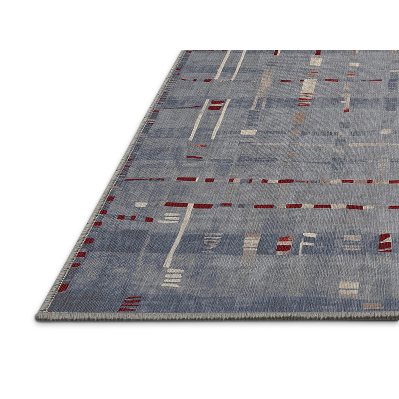 Machine Washable Gray Area Rug, Square 8'