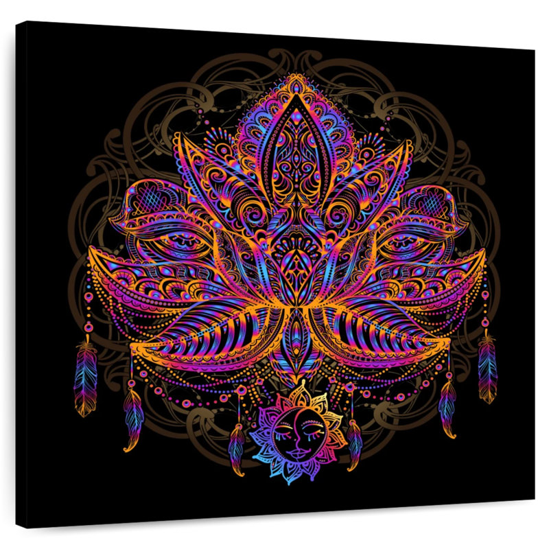 Kerner Colourful Mandala Lotus, 16" H x 16" W