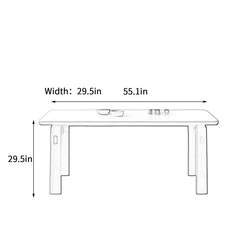 Modern Minimalist Solid wood table, 29.5"H x 55.1"L x 29.5"W