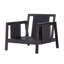 Ensemble de canapé d'extérieur 4 pièces avec coussins, structure en bois d'acacia, textilène noir, coussins blancs hydrofuges pour patio et cour arrière