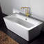 Robinet de baignoire autoportant avec douche à main - métal, touche or brossé, accent
