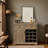 Farmhouse Buffet Cabinet with Storage Sideboard with 2 Drawers, Wine Bar Cabinet with Removable Wine Racks Storage Shelves, Liquor Coffee Bar Cupboard for Kitchen, Dining Room-100691047
