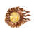 Metal Sun Copper Wall Decor with Gold Sun Face and Folded Wavy Rays