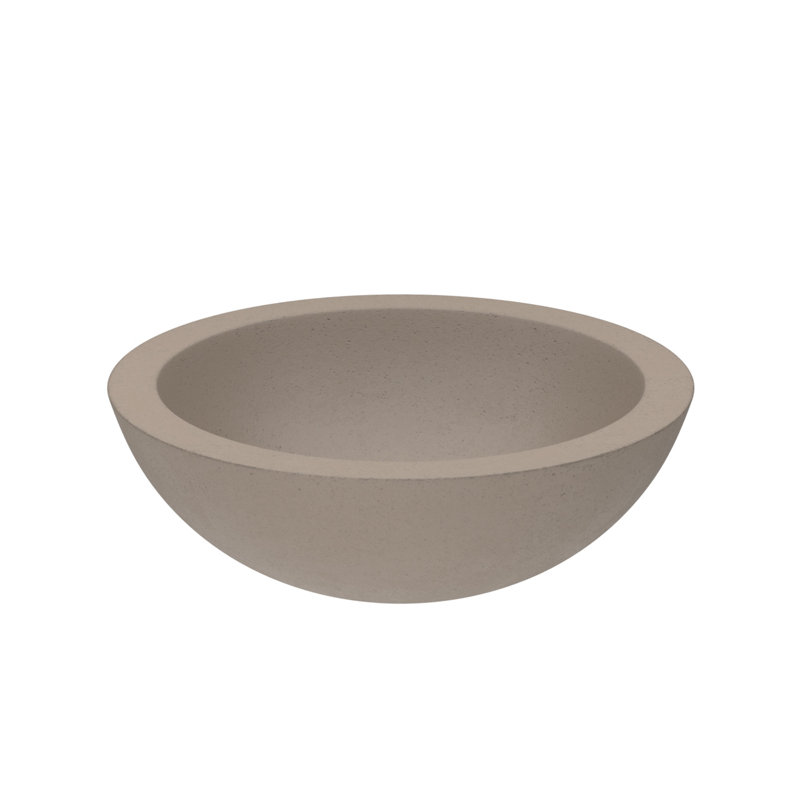 Morro Concrete Handmade Circular Vessel Bathroom Sink, Earth