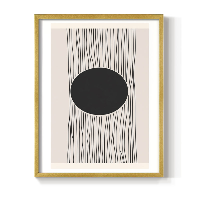 Abstrait, abstrait encadré, prêt à accrocher, H 10 po x l 8 po, Or