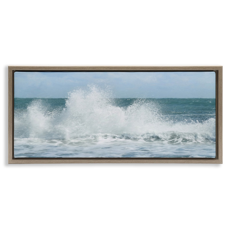 Ocean Waves Crashing Foam Splash, Cadre flottant orme Montalcino, H 14 po x l 31 po