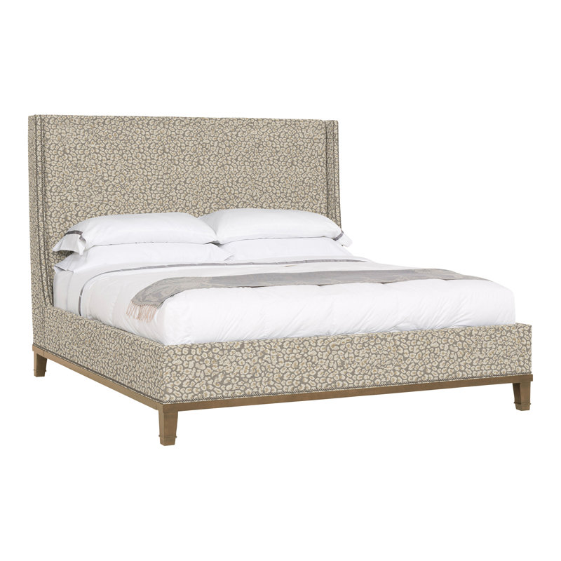 Michael Weiss Upholstered Wingback Bed, Tommy Flax, Hampton