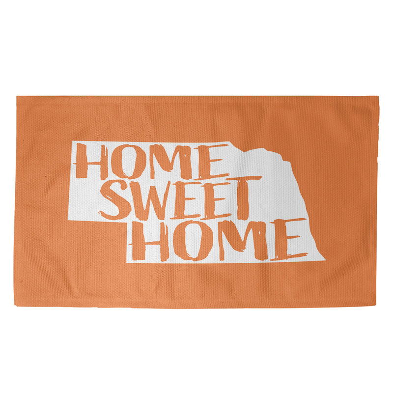 Tapis de maison orange doux Nebraska, Rectangle 3 pi x 5 pi