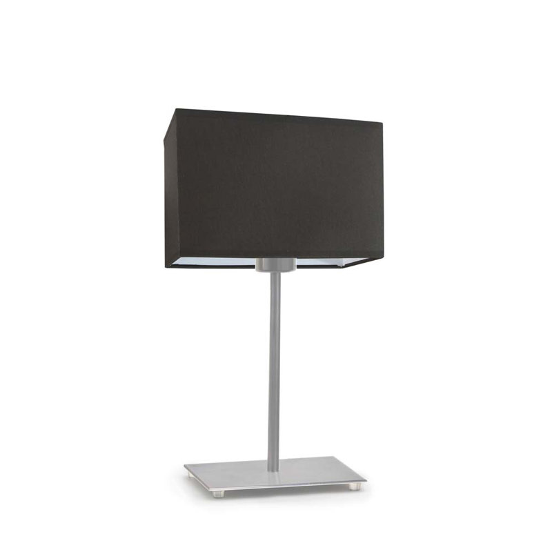 Asaya Metal Table Lamp, Brushed Steel, Brown