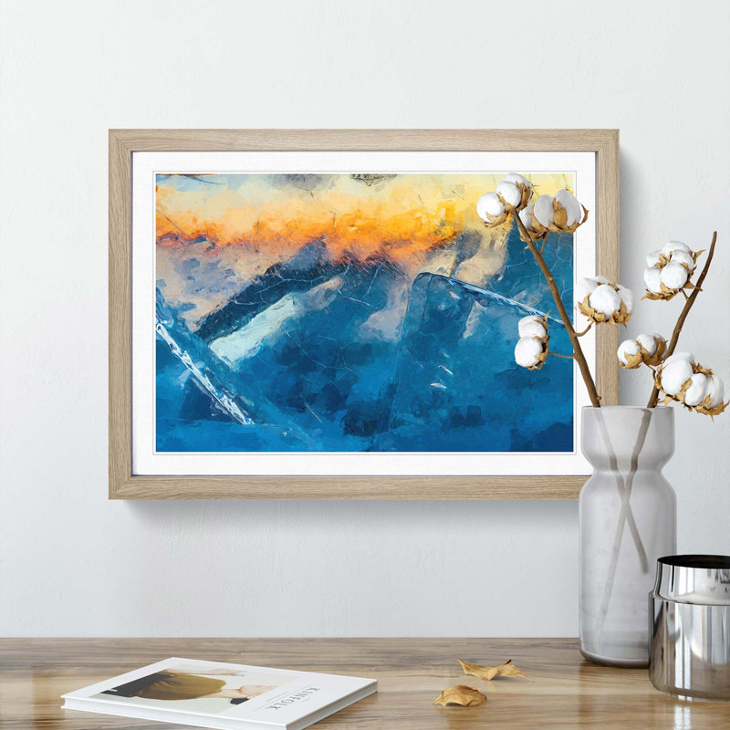 Frozen in Time in Abstract - Picture Frame Graphic Art Print, Oak Framed, 27cm H x 36cm W x 2cm D