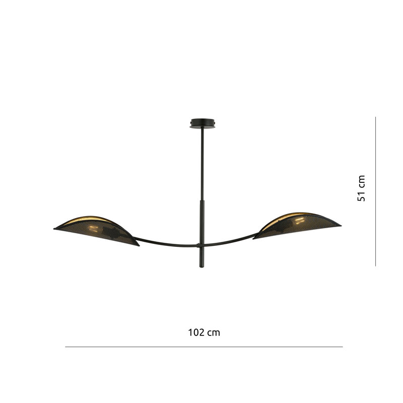 Wildhollow 2 - Light Chandelier, Black/Gold