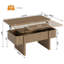 Table de salon relevable en bois avec plateau relevable-112988841