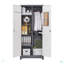 Armoires de rangement en métal, armoire à outils de nettoyage avec porte verrouillable, grand porte-outils à balais et rangement, grande armoire de rangement pour cuisine, garde-manger, bureau