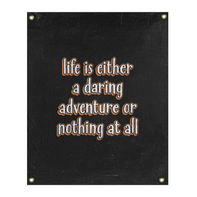 Tapisserie tableau noir en polyester life citation adventure