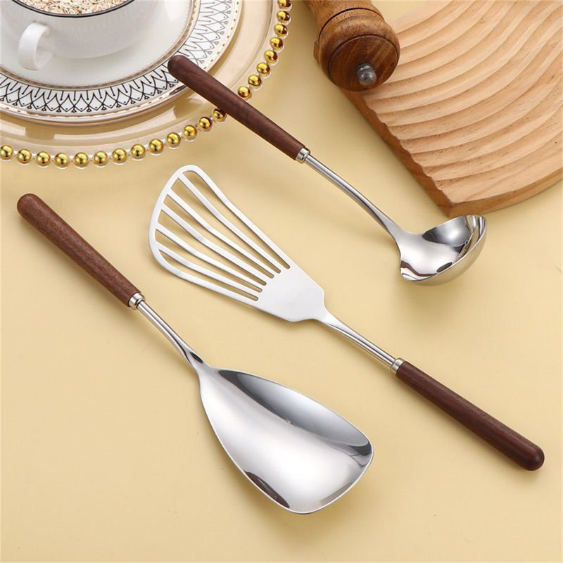 Stainless Steel Cooking Utensil Set With Wooden-Look Mini Pots And Pans For Home Kitchen