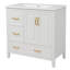 Meuble-lavabo 36 po avec lavabo, une armoire avec portes à fermeture douce, 4 tiroirs à fermeture douce, poignées en métal, blanc-116234480