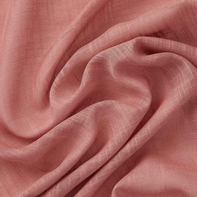Aleksander Faux Linen Semi Sheer Grommet Curtain Pair, Blush Pink, 54" W x 63" L