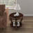 Solid Wood Round End Table with Shelf-1614935241-1614935237