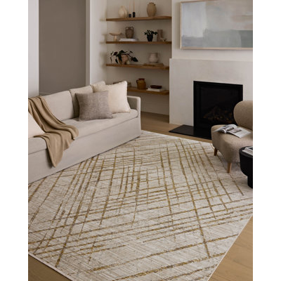 Marlia Beige / Gold Area Rug