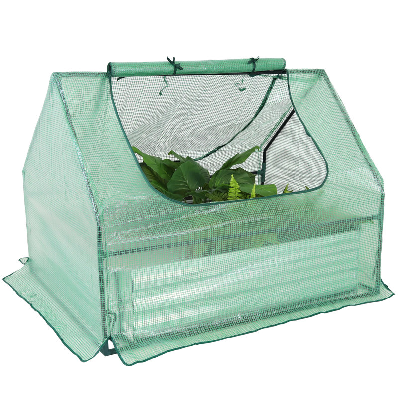 Lit de jardin surélevé avec couverture verte Garmer 4 pi x 3 pi, H 37,5 po x l 51 po x P 36,25 po