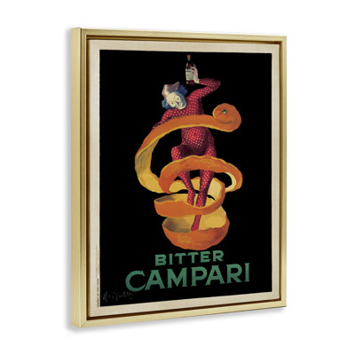 Orange Peel Compari Advertisement Black Framed Floater Canvas Wall Art, design by Marcello Nizzoli