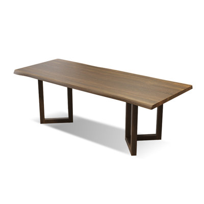Brown Rectangular Solid Wood Dining Table
