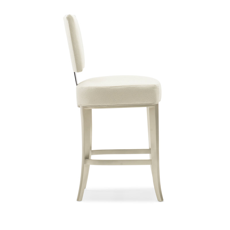 Reserved Seating Upholstered Stool, Counter Stool (26" Seat Height), Beige